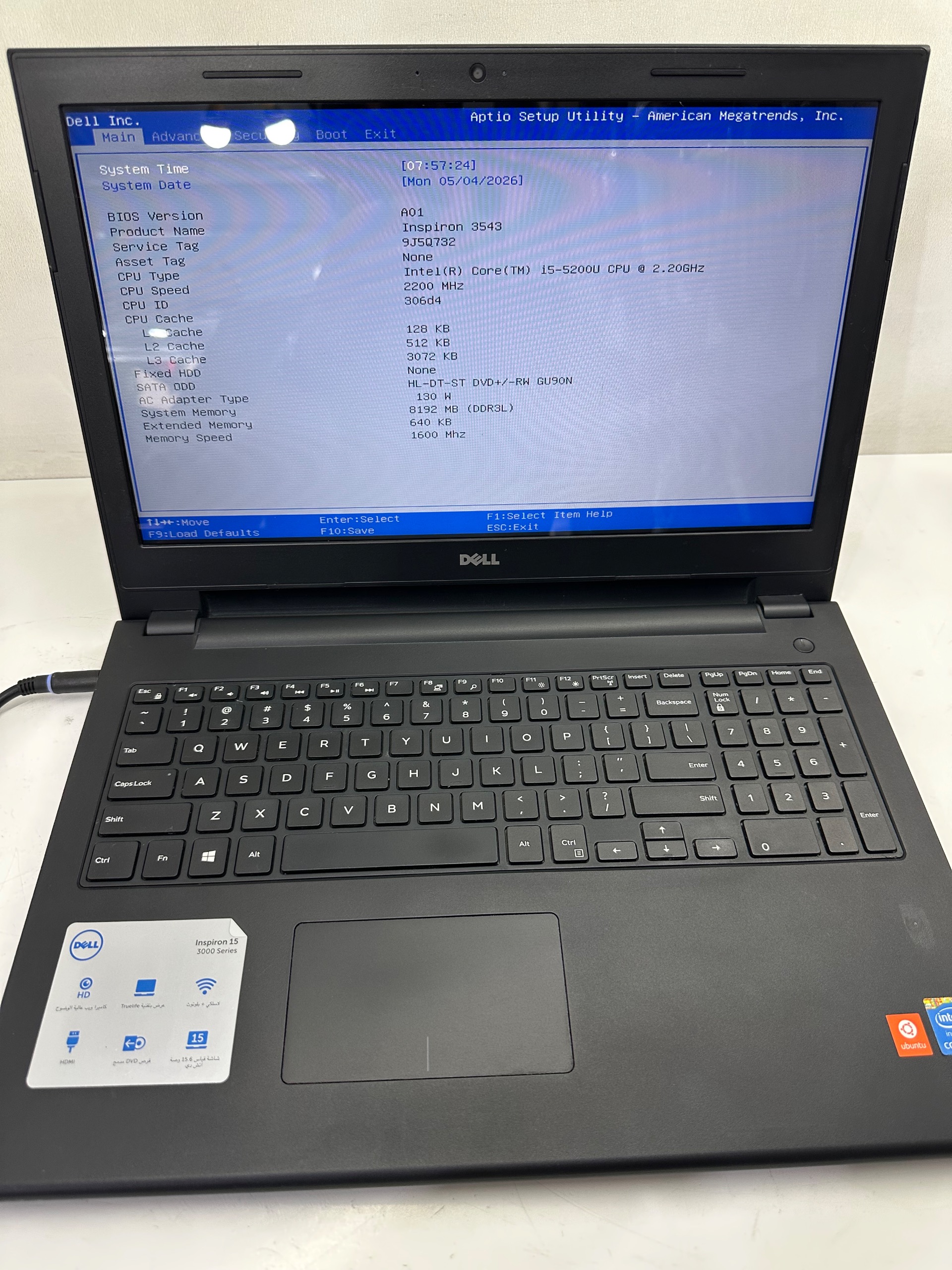 لپ تاپ دل نسل پنجم Core i5