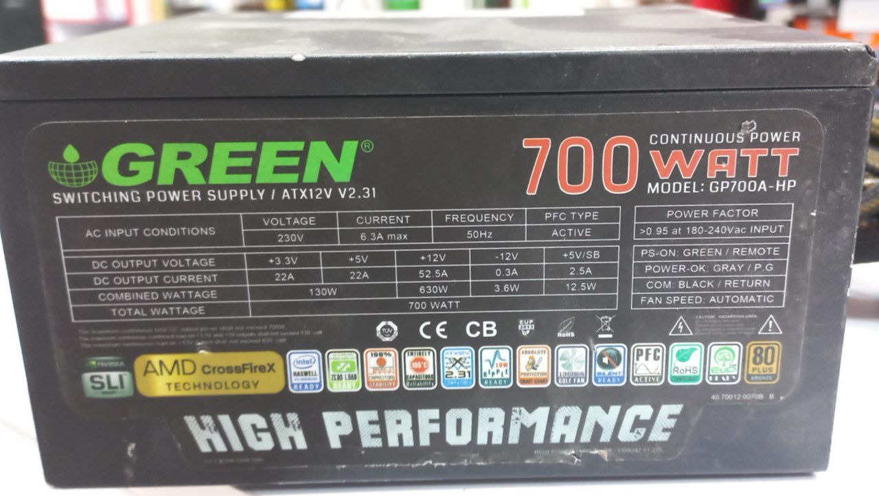 پاور گرین green 700w gp700a_hp