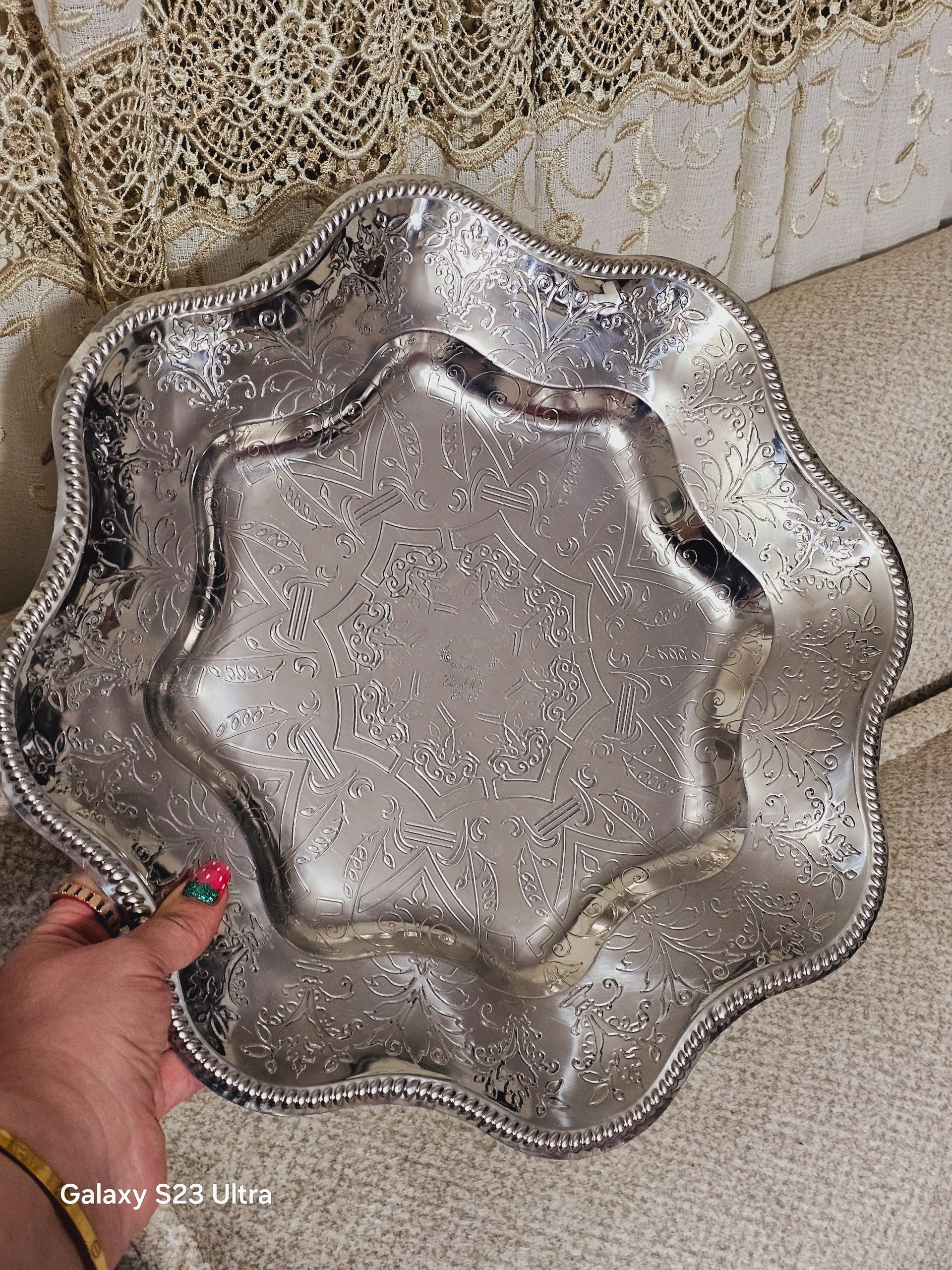 سینی استیل پر نقش توصیحات