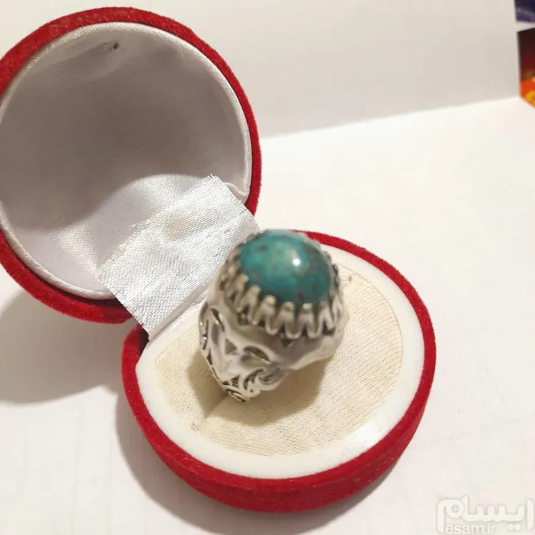 انگشتر نقره 925 دست ساز فیروزه نشان فوق العاده
