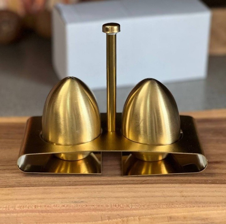 ست نمکدان طلایی زیره دار