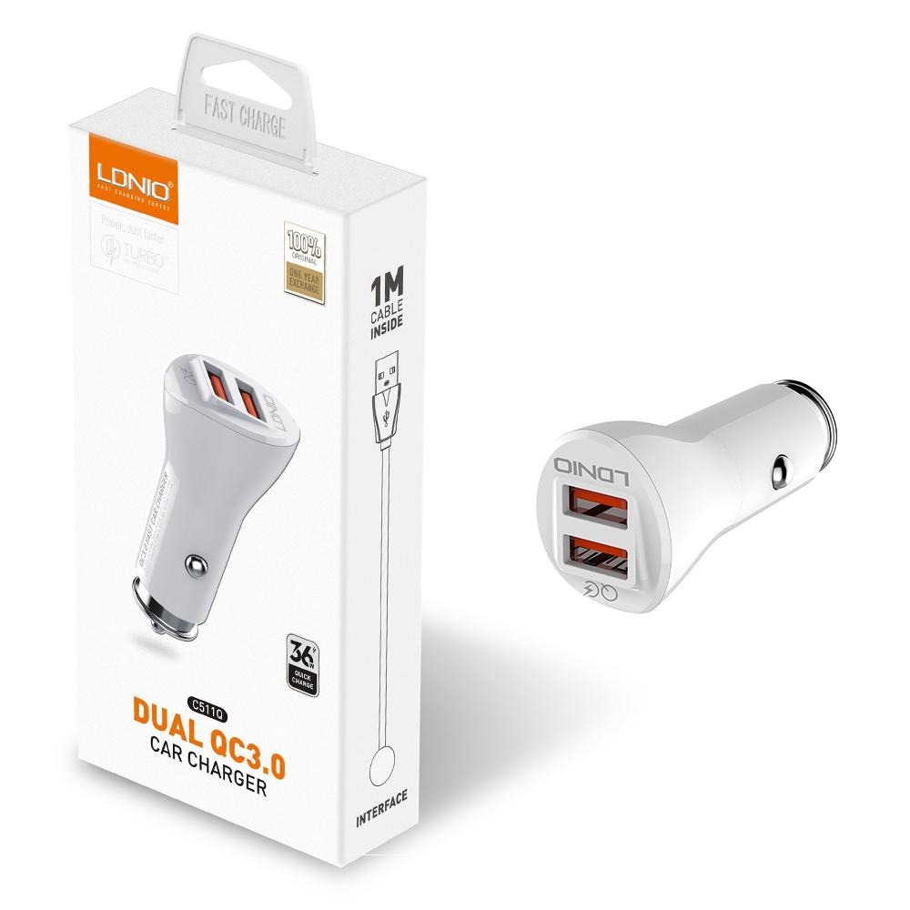 شارژر فندکی اورجینال LDNIO مدل C511Q