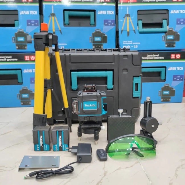 تراز لیزری 4 خط ماکیتا 16 لاین نور سبز و 360 درجه