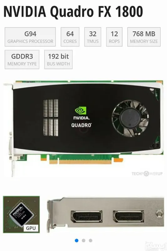 کارت گرافیک 768 مگ quadro fx1800 رندرینگ