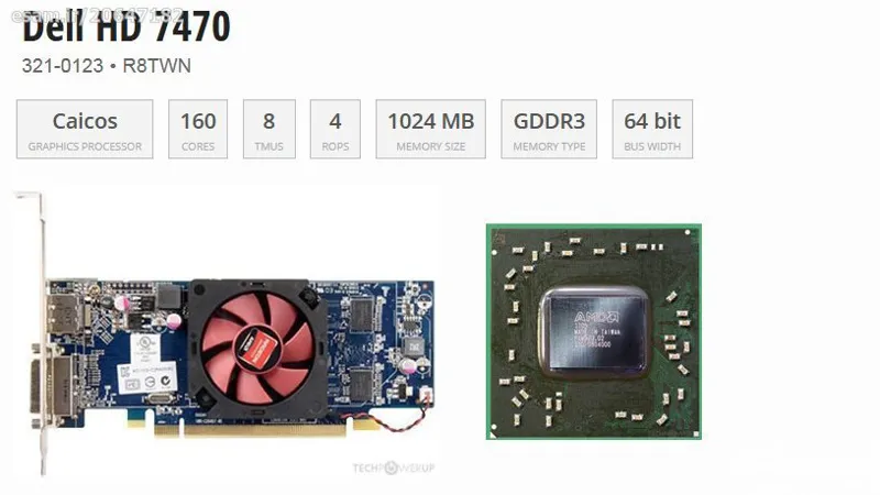 کارت گرافیک پک 5 عددی ati یک 1 گیگ مدل 7470