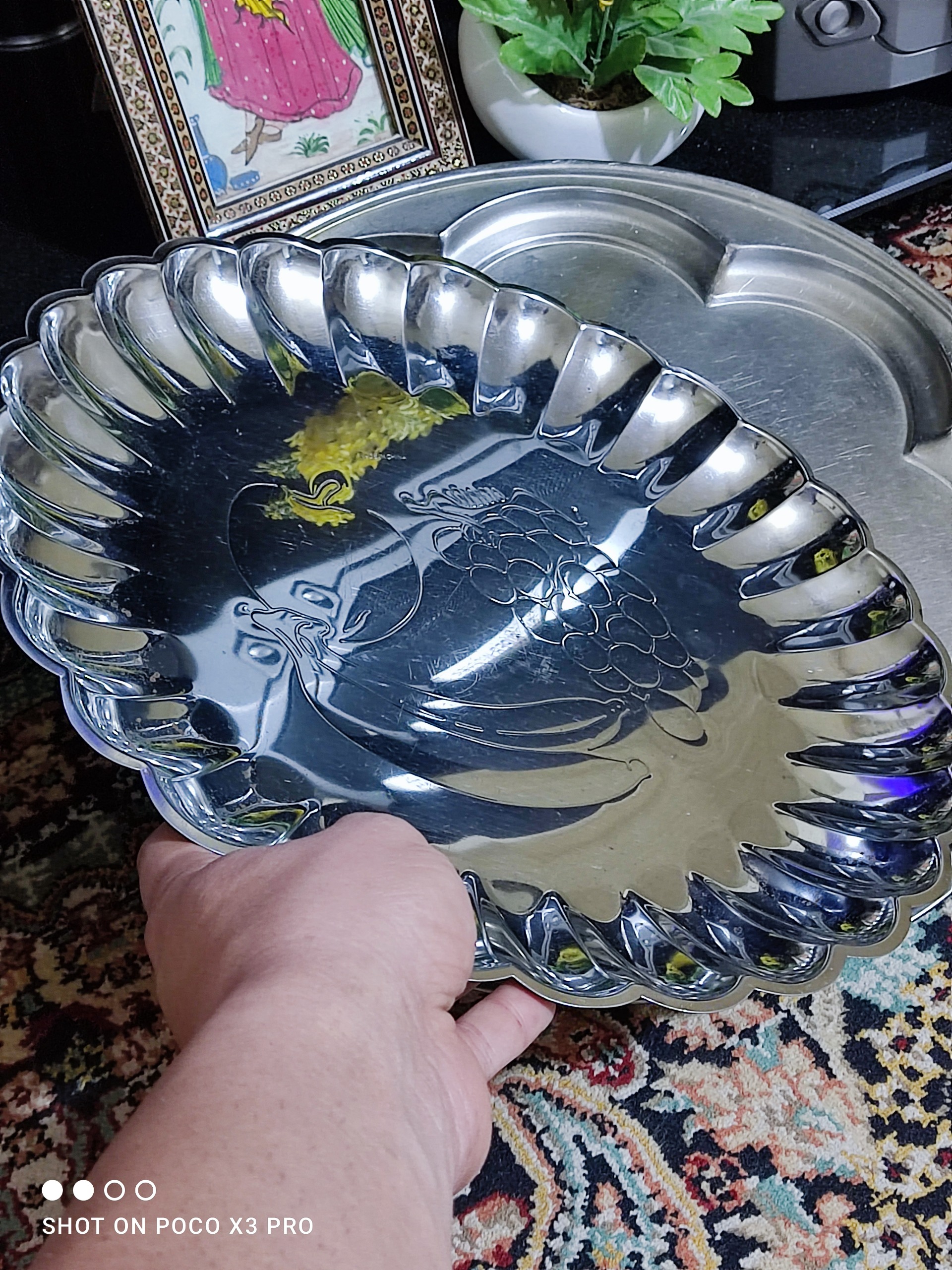 دو عدد سینی استیل قدیمی