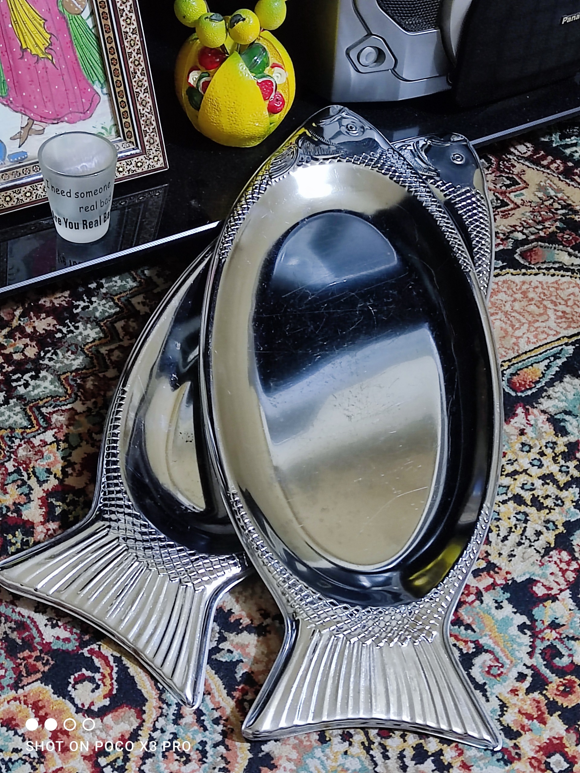 دو عدد سینی فلزی قدیمی
