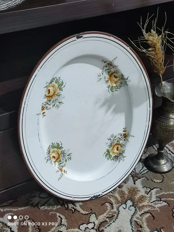 سینی لعابی قدیمی