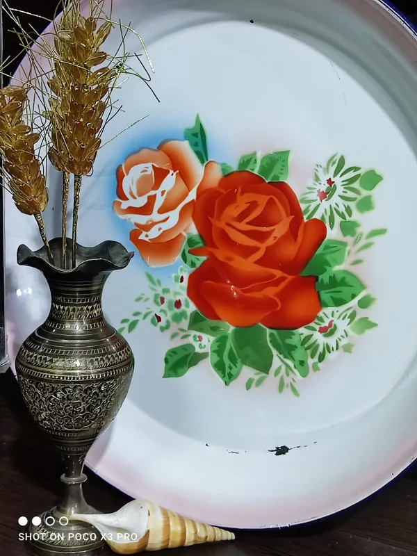 سینی لعابی قدیمی