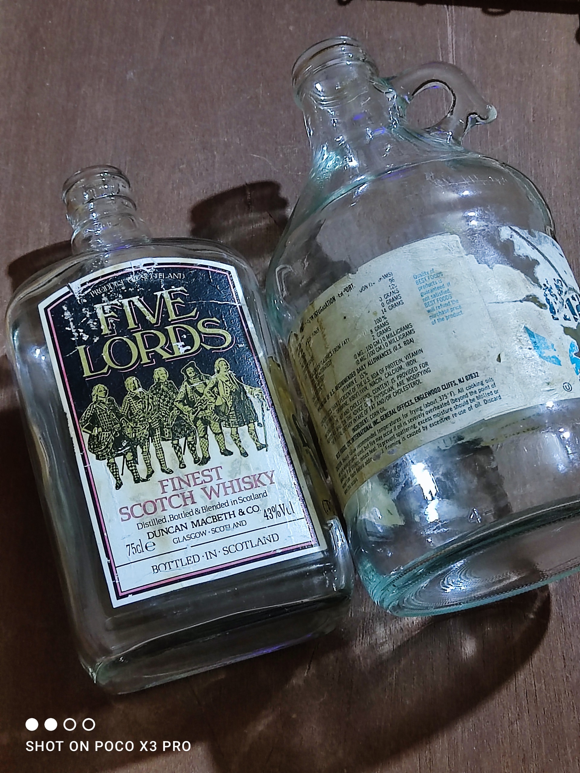 دو عددبطری شیشه ای قدیمی امریکایی