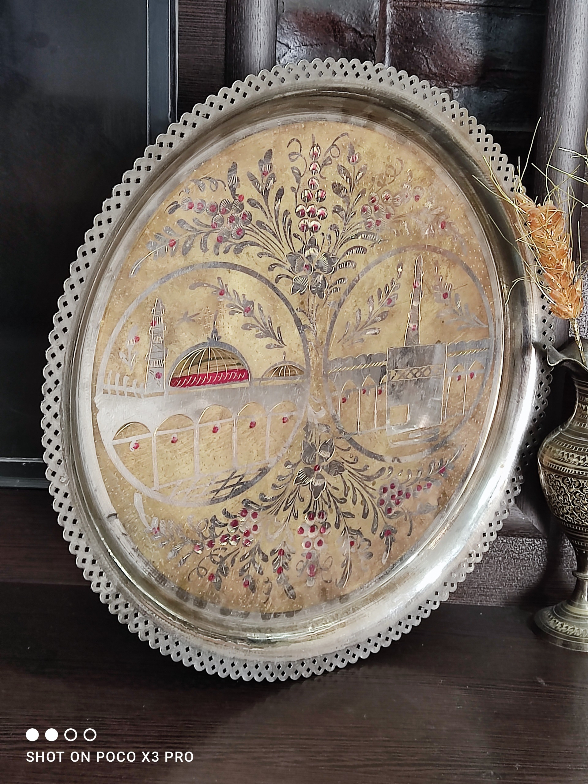 سینی برنجی قدیمی