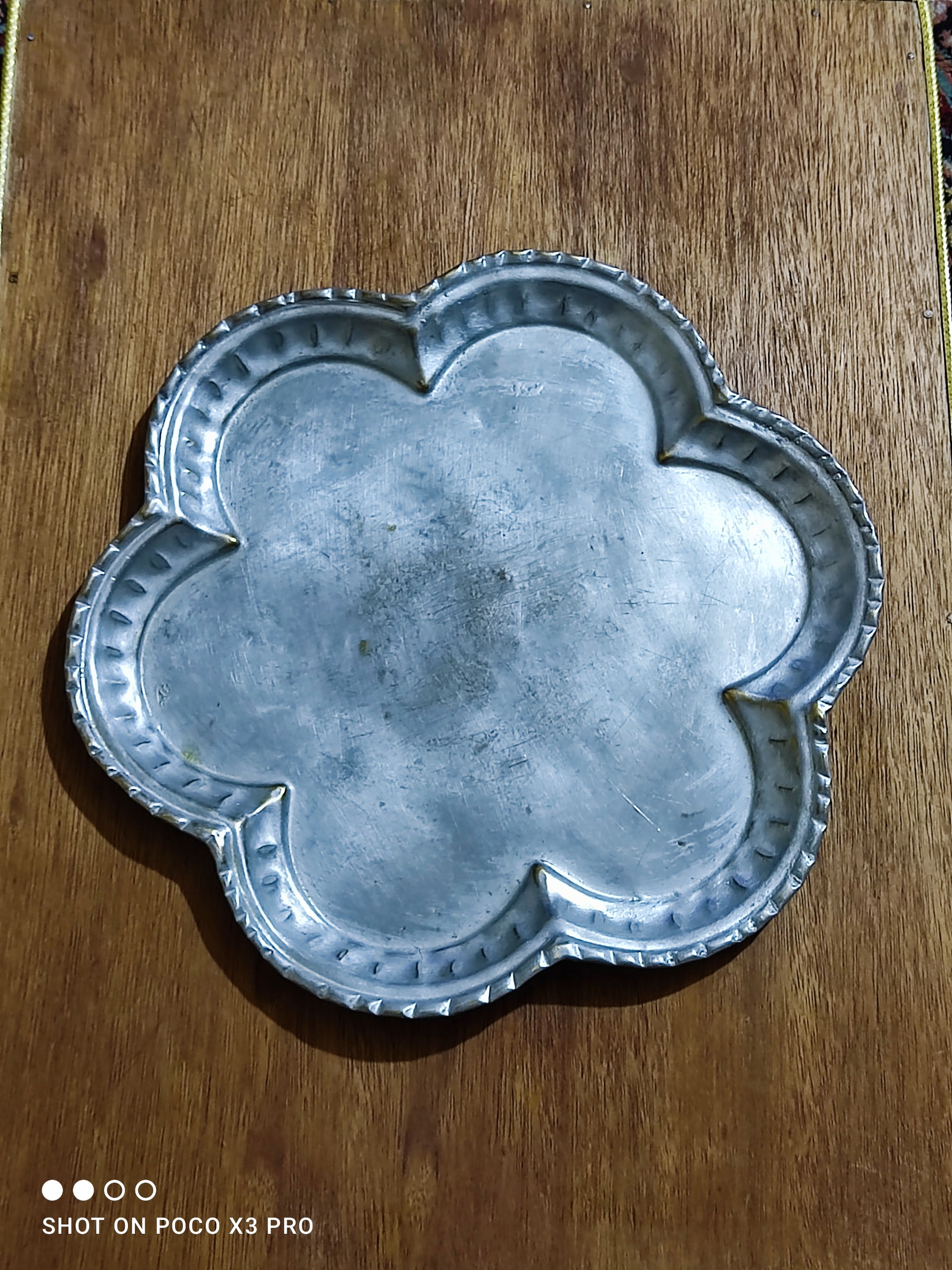 سینی شش قل برنجی قاجاری