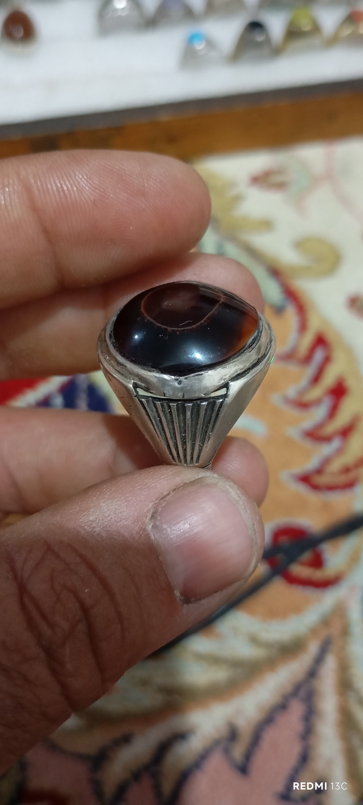 انگشتر نقره سه پوست