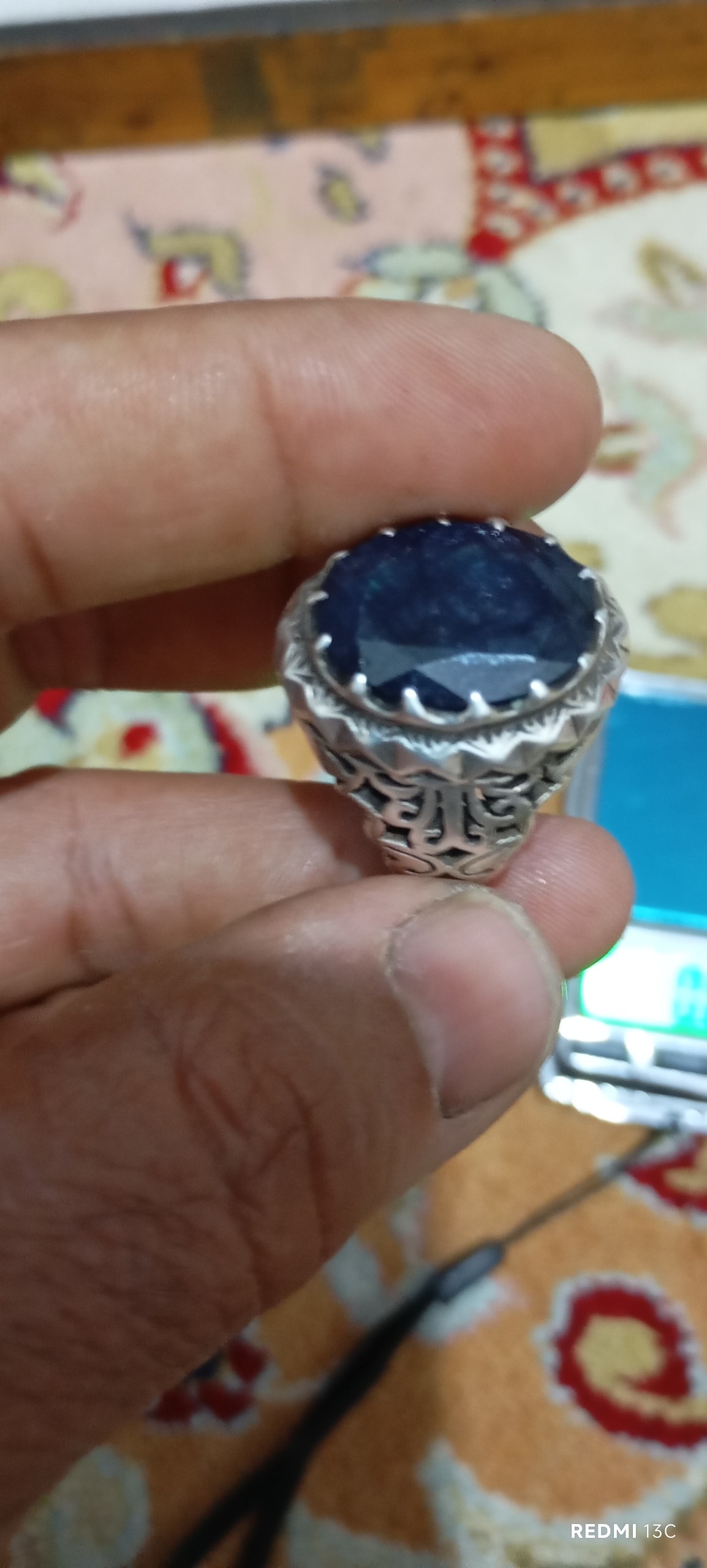 انگشتر نقره یاقوت