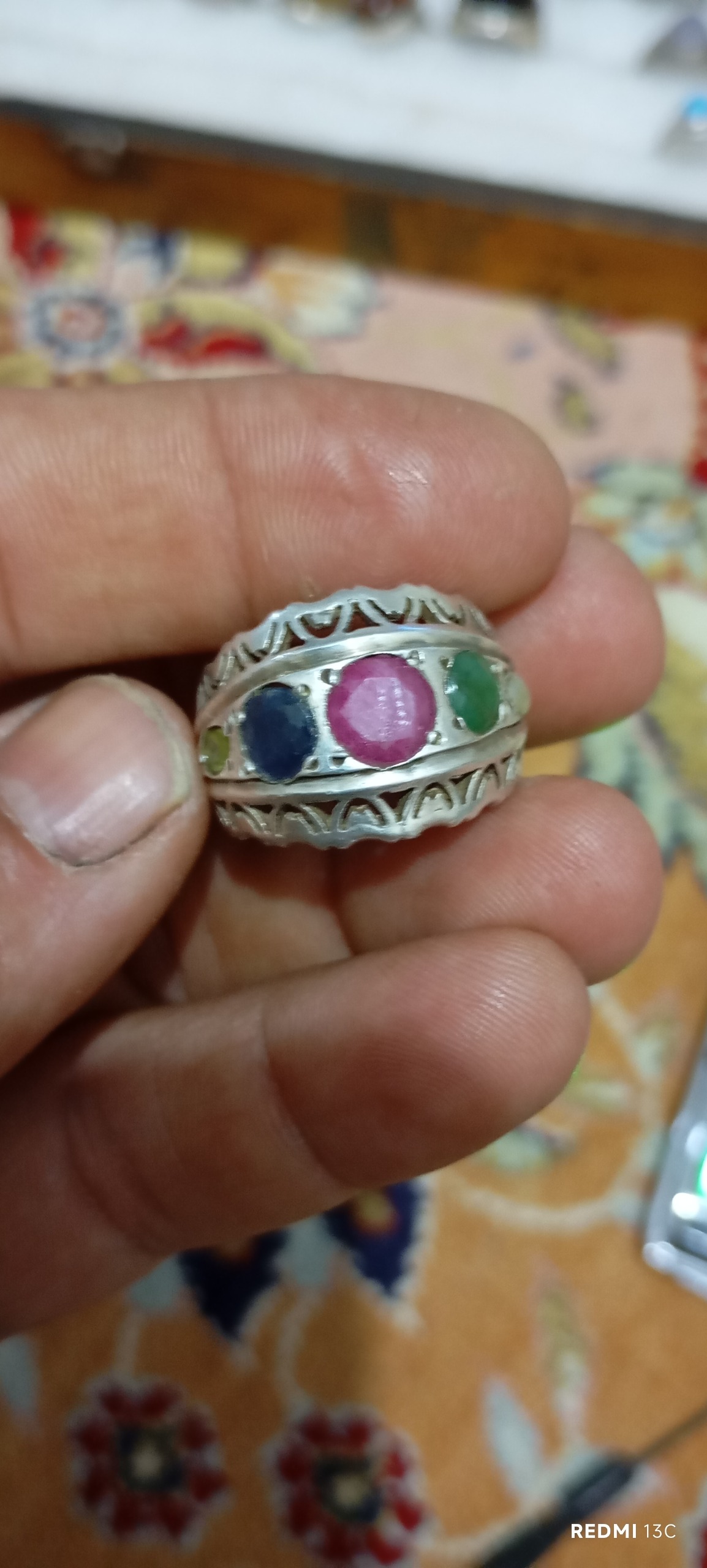 انگشتر نقره جواهری