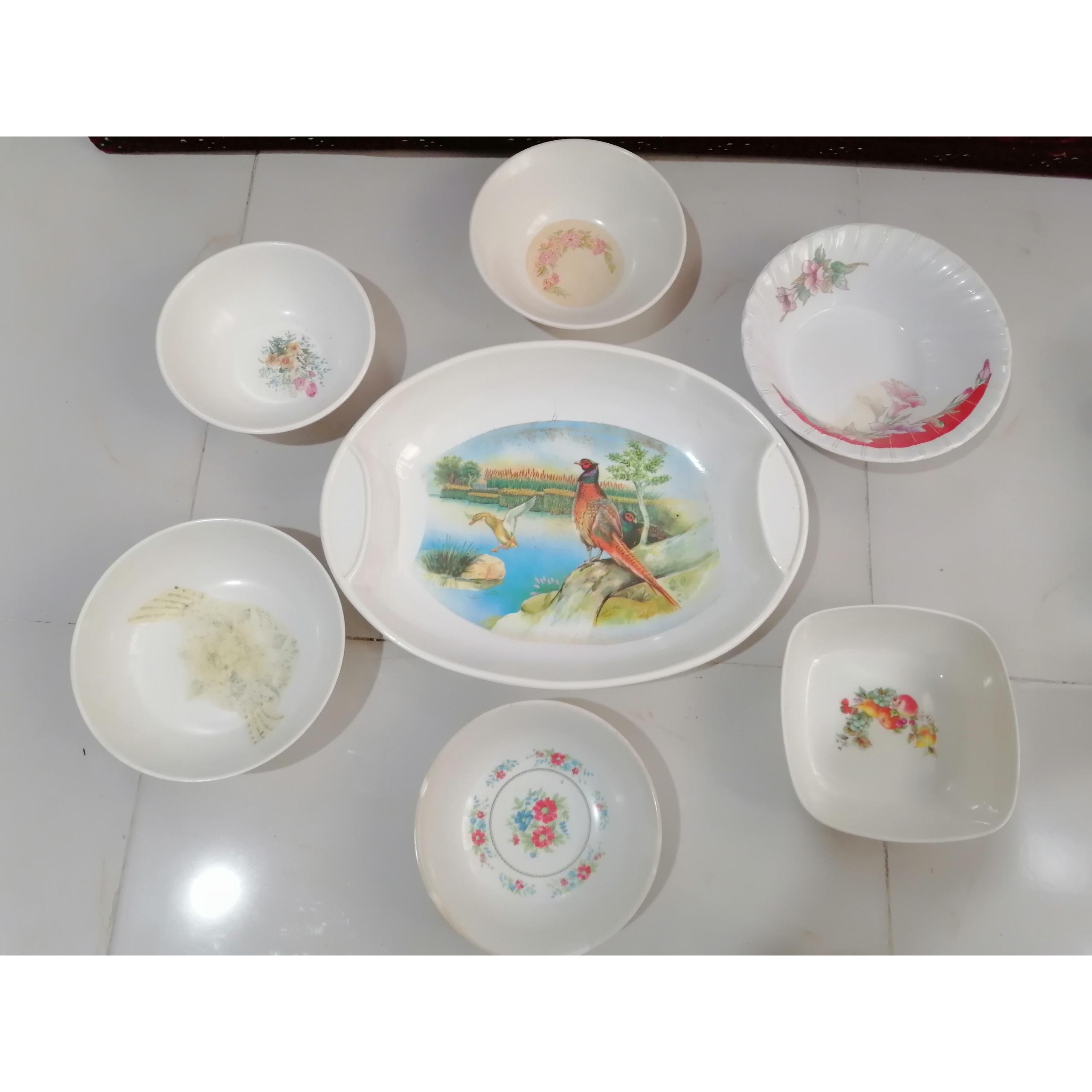 دیس و کاسه و میوه خوری ملامین 7 عدد