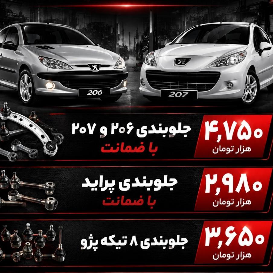 جلوبندی کامل 206 و پراید وپژو