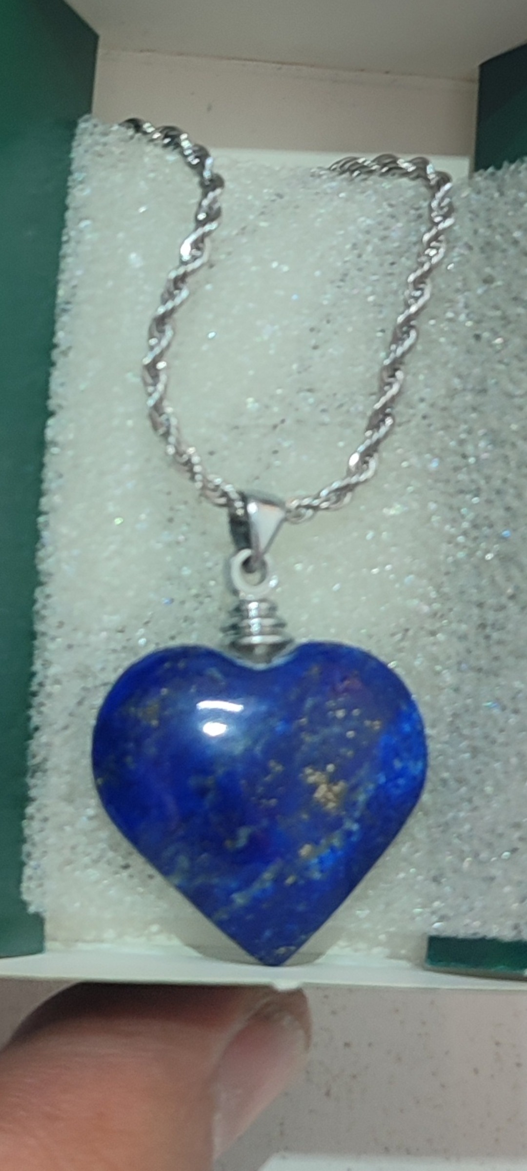 گردنبند کاروین لاجورد قلبی، دست تراش