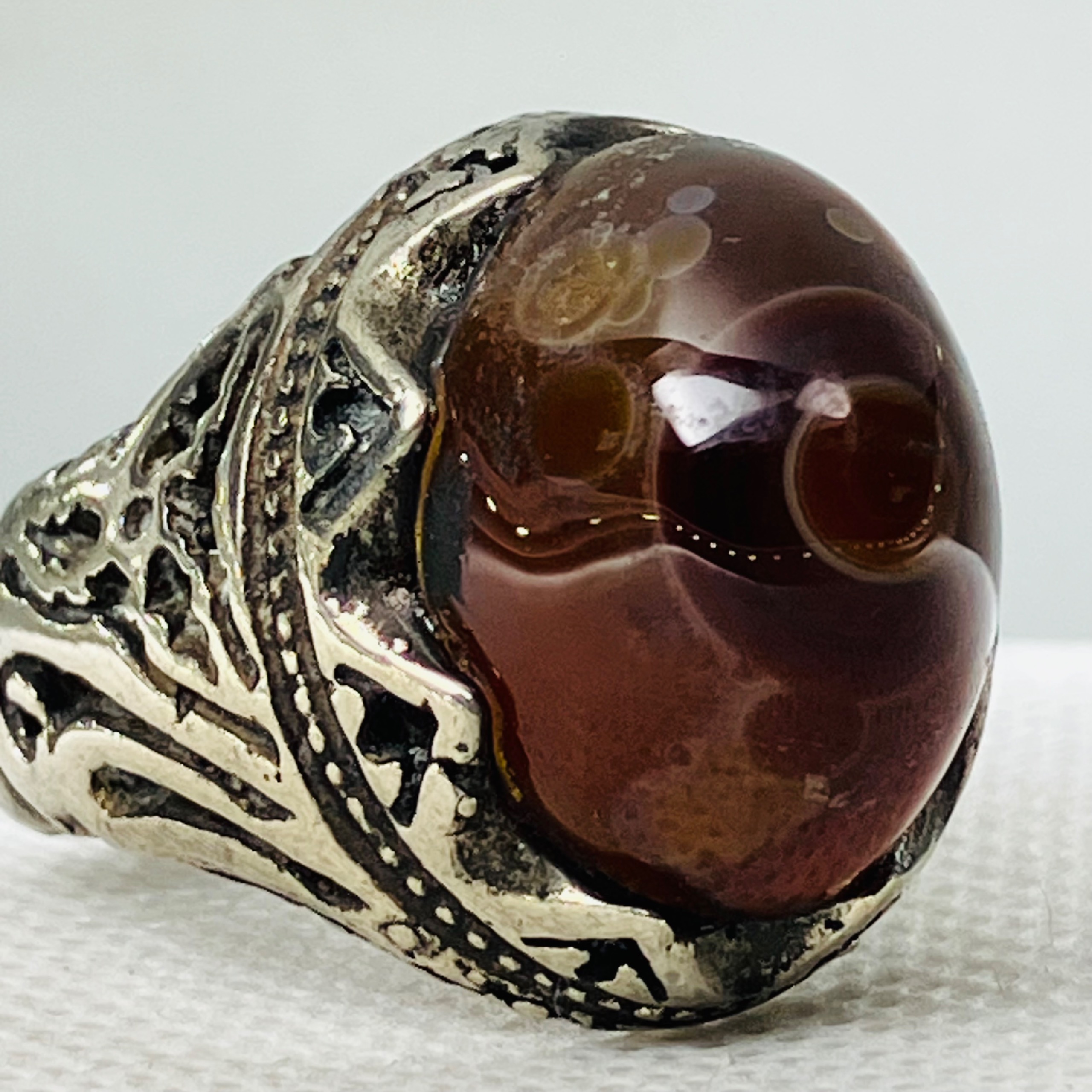 انگشتر فیلی حجر اسئود حجازی لاکچری طبع تریاکی