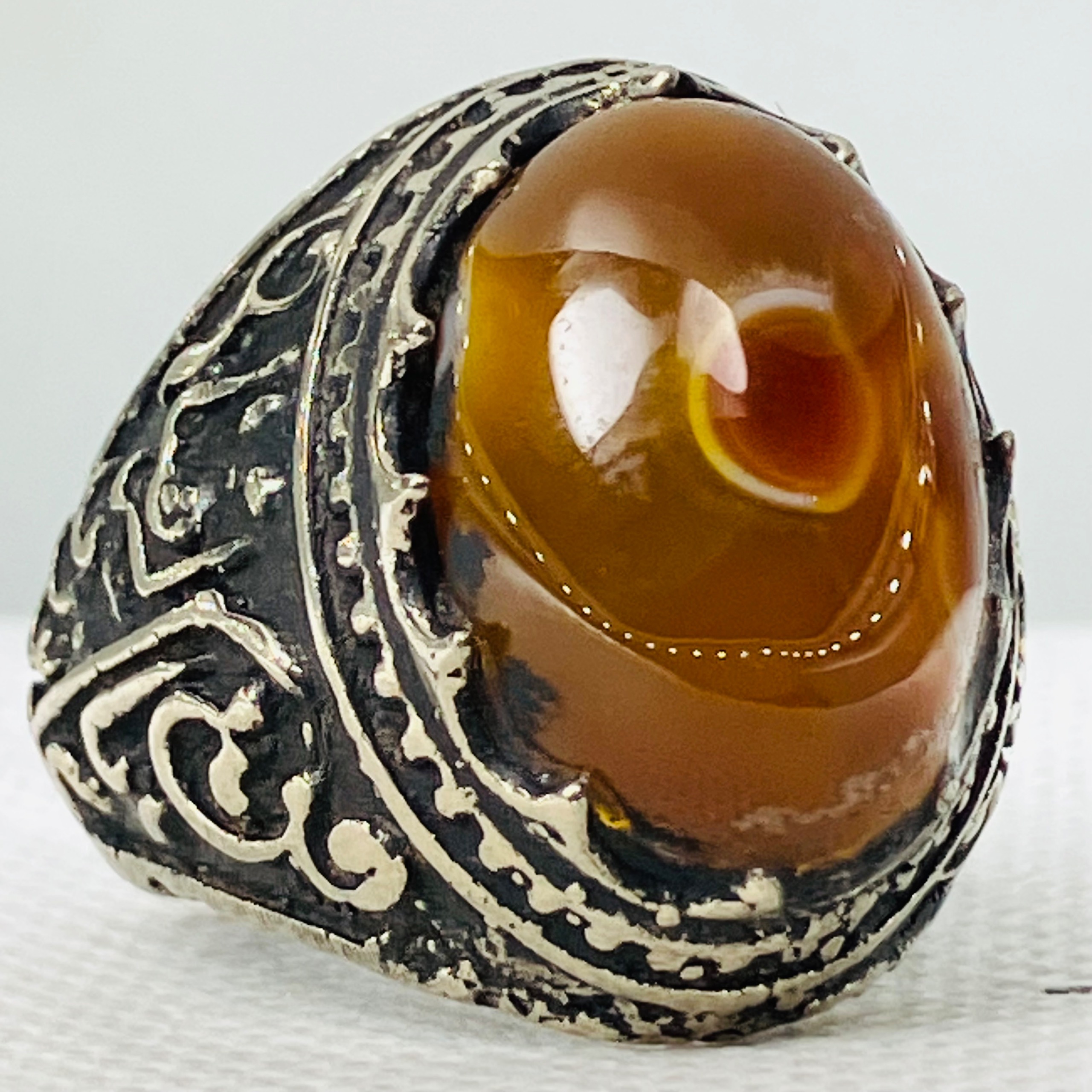 انگشتر  عقیق پرتغالی یمن تضمینی فدیومی!