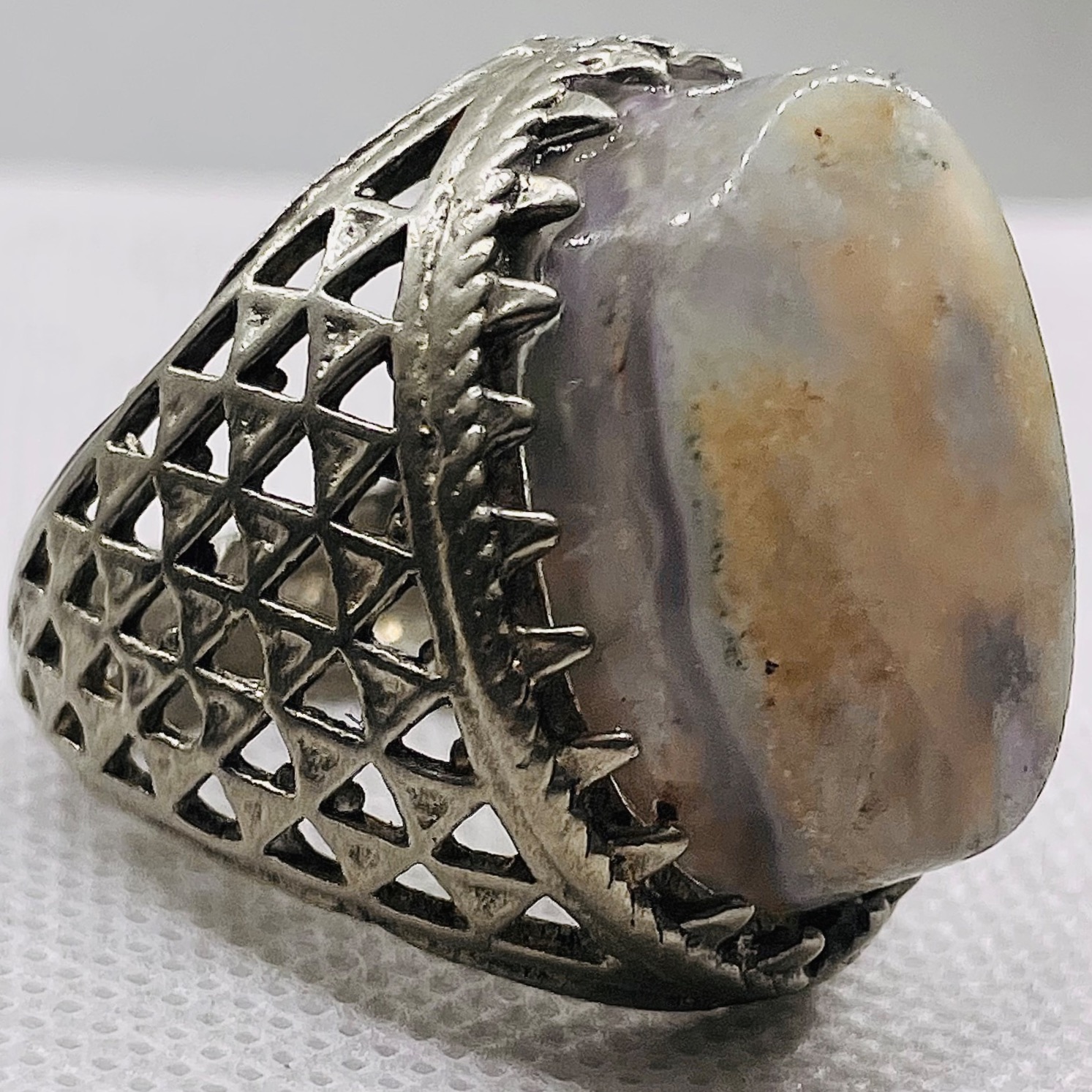 انگشتر مرجان دراگون فسیلی لعاب دار دریایی نایاب