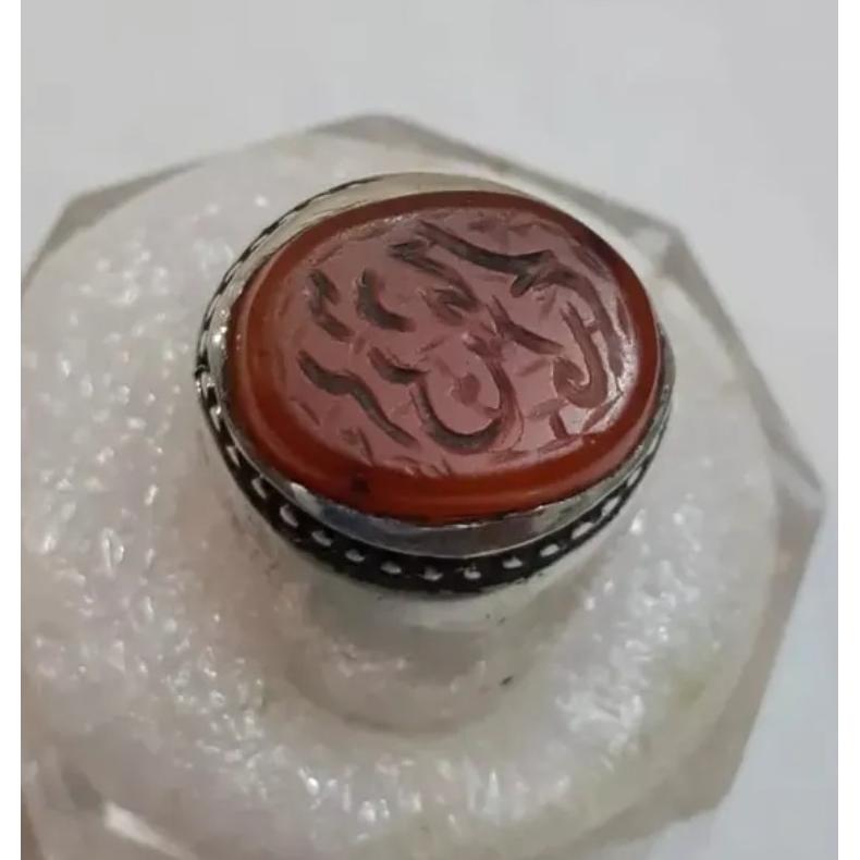 انگشترعقیق یمن خط چپ کمانچه صفوی1221ه ق