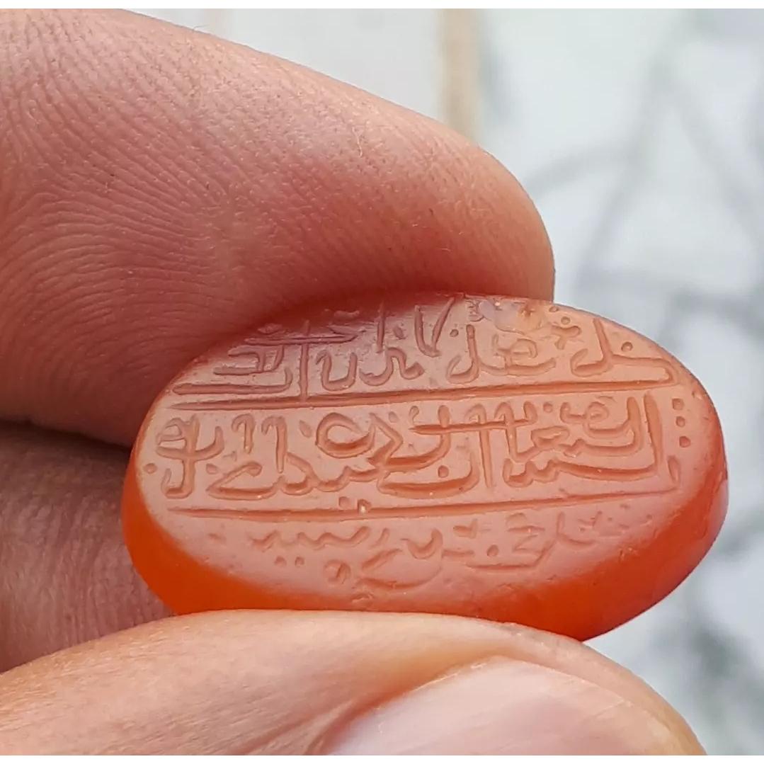 نگین عقیق یمن خط کمانچه صفوی میرمحمدخان یزدی