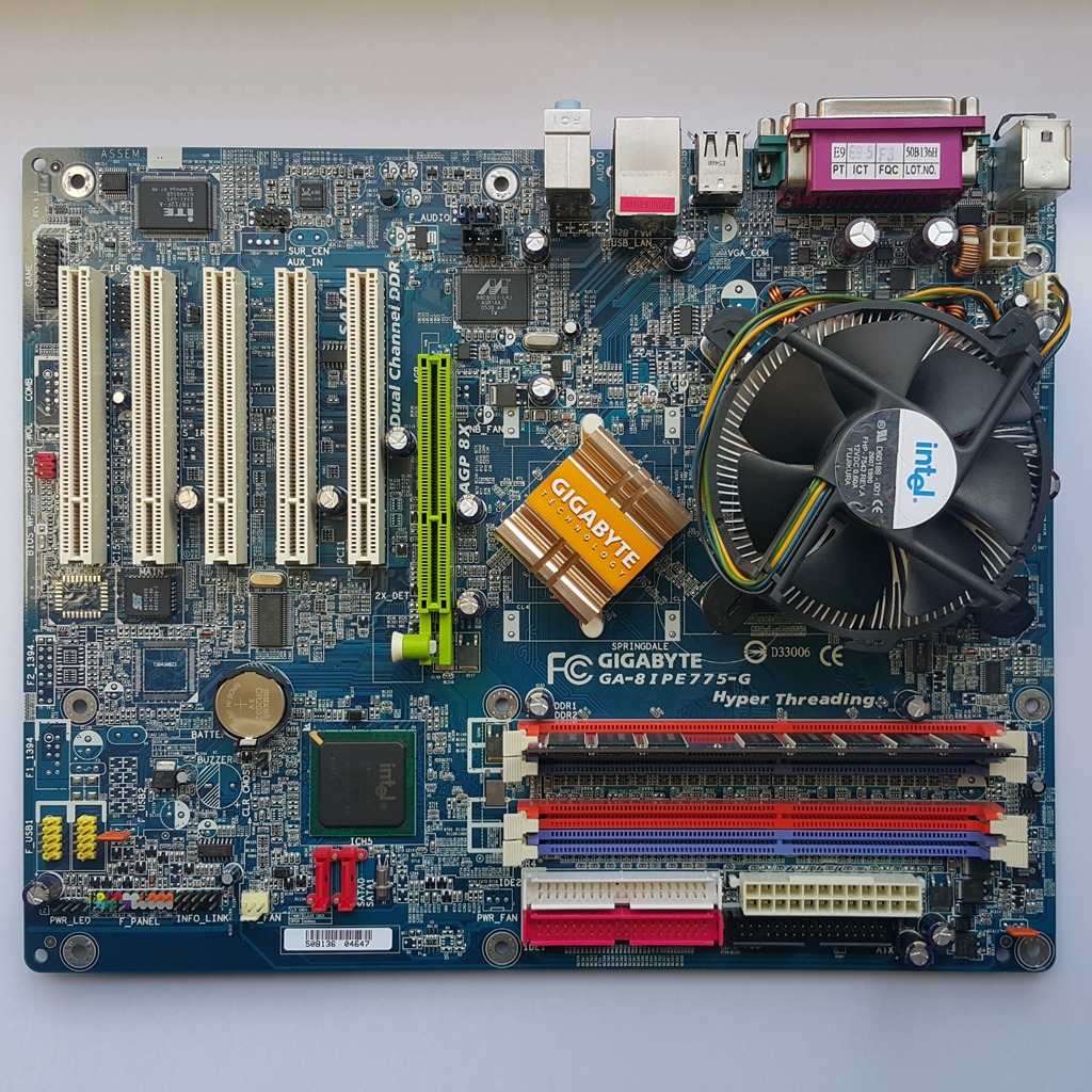 باندل مادربرد Gigabyte 865PE 1GB DDR با P4 CPU فن