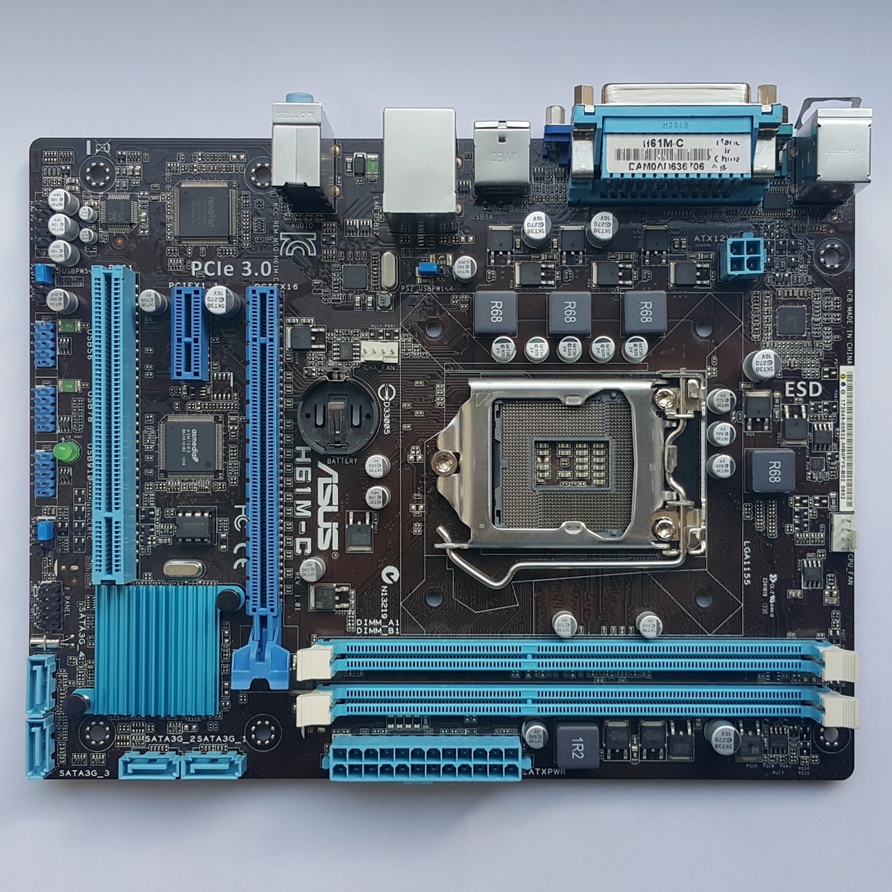 مادربرد ایسوس Asus H61 DDR3 LGA1155 با توضیحات