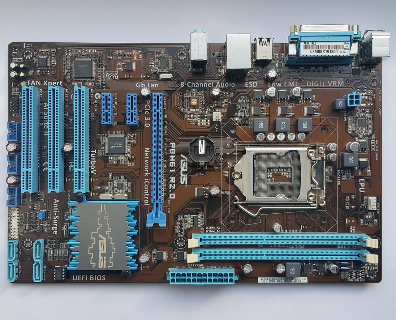 مادربرد ایسوس Asus H61 DDR3 LGA1155 با پنل