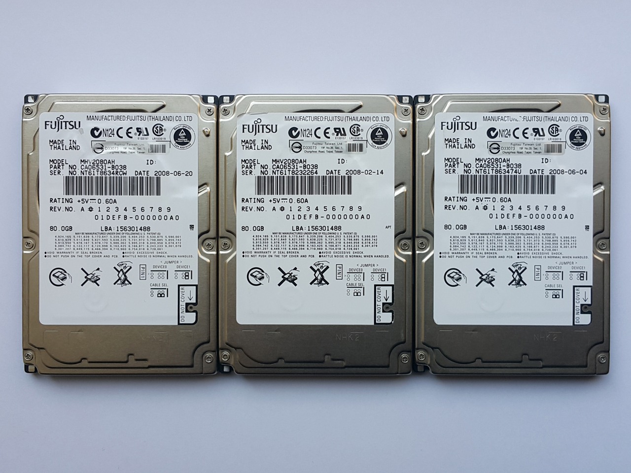 هارد لپ تاپ 44 پین 2.5 اینچ Fujitsu IDE 80GB
