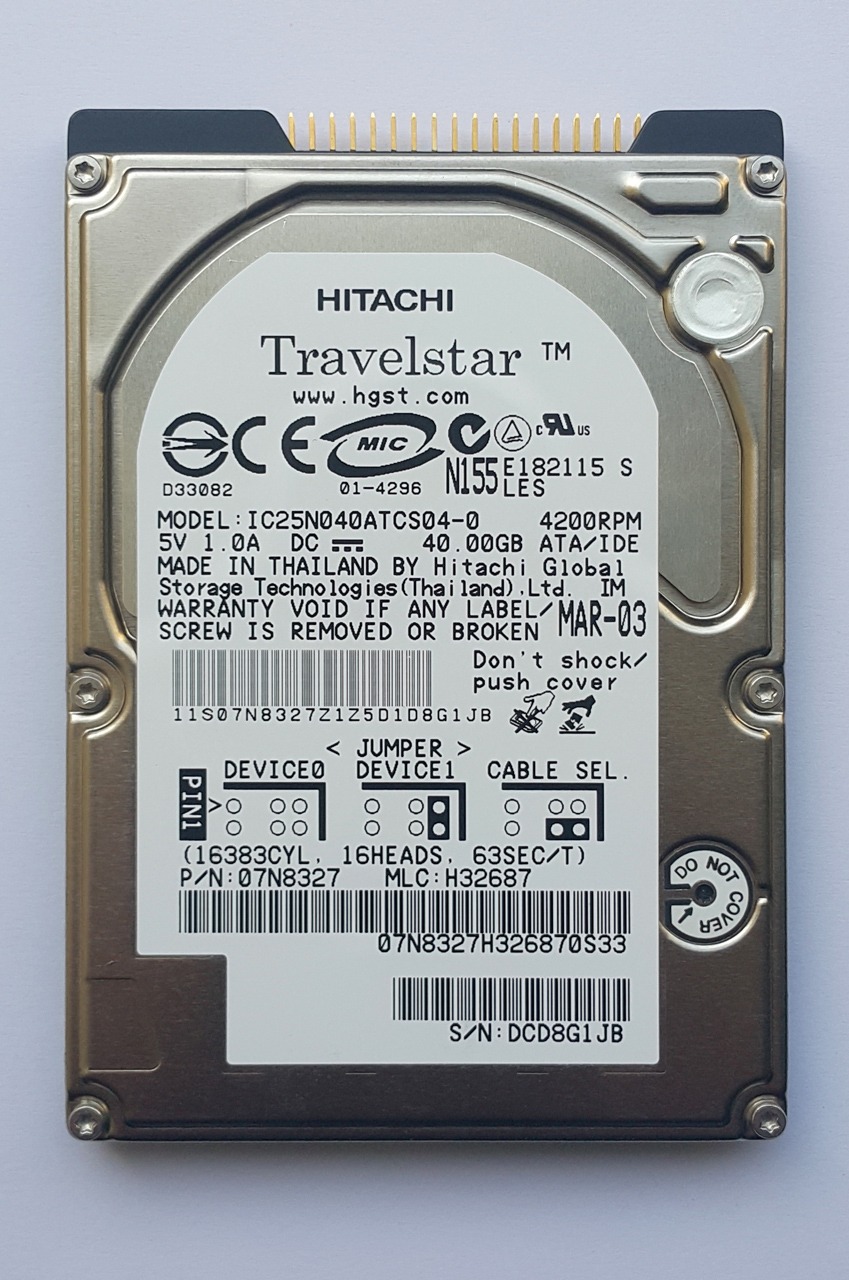 هارد لپ تاپ 44 پین 2.5 اینچ Hitachi IDE 40GB