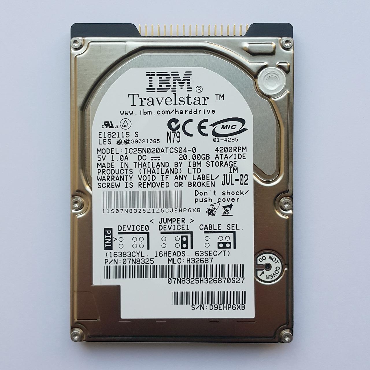 هارد لپ تاپ 44 پین 2.5 اینچ IBM IDE 20GB