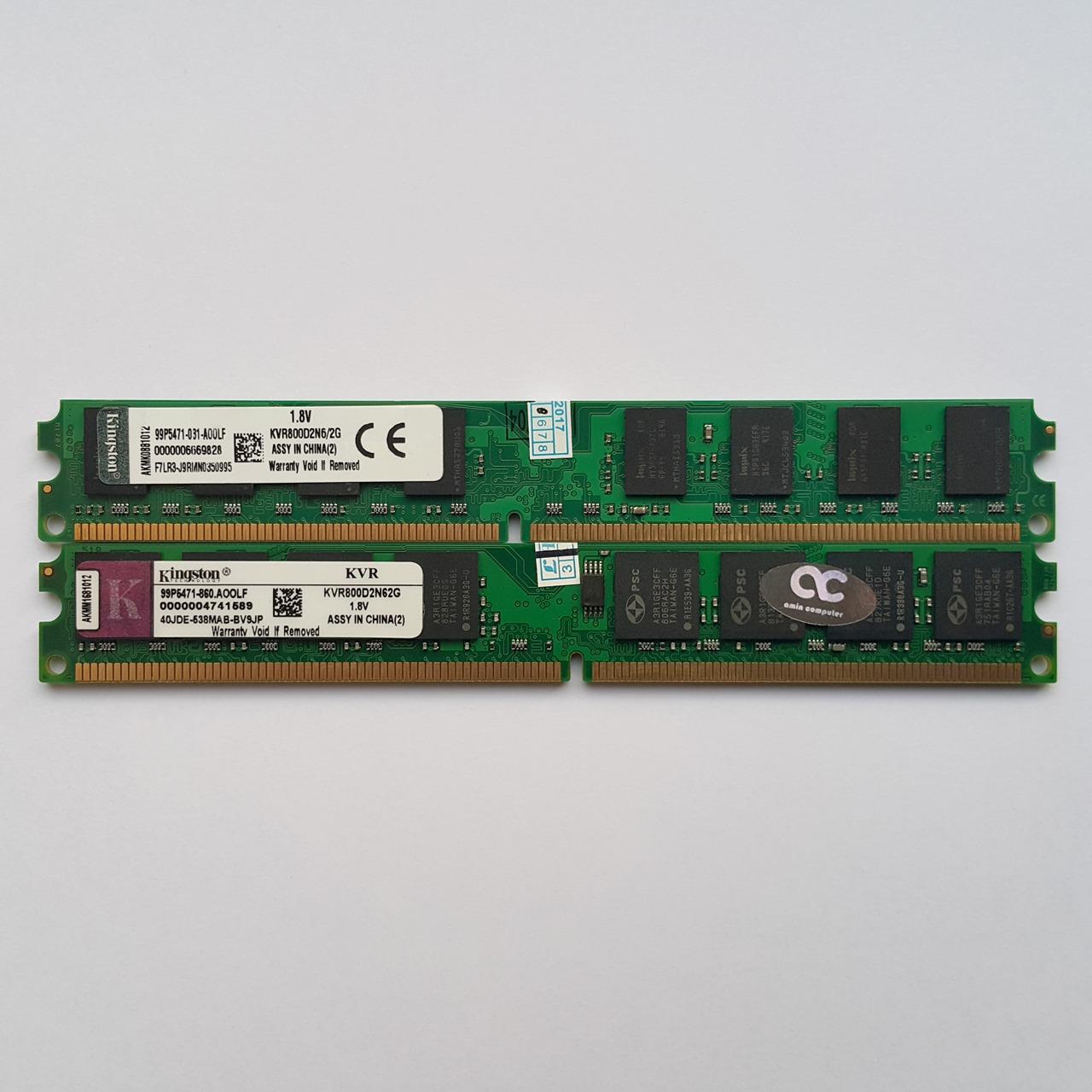 رم 2 گیگ کینگستون Kingston DDR2 2GB 800 RAM یک عدد