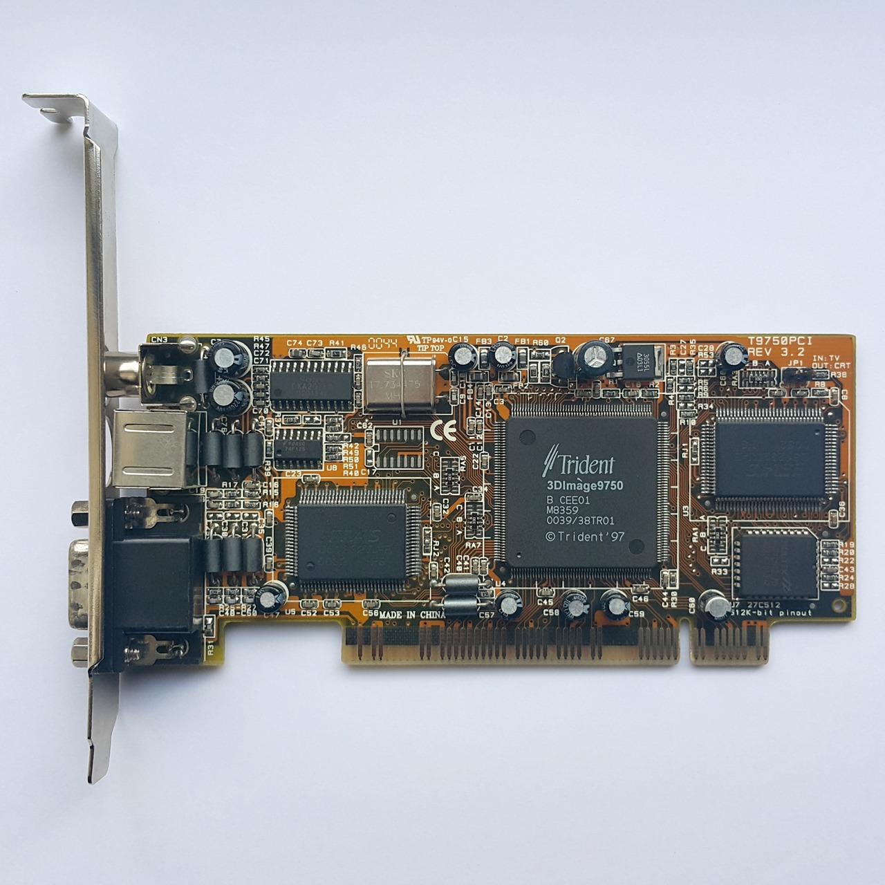 کارت گرافیک قدیمی Trident 3D 9750 VGA PCI