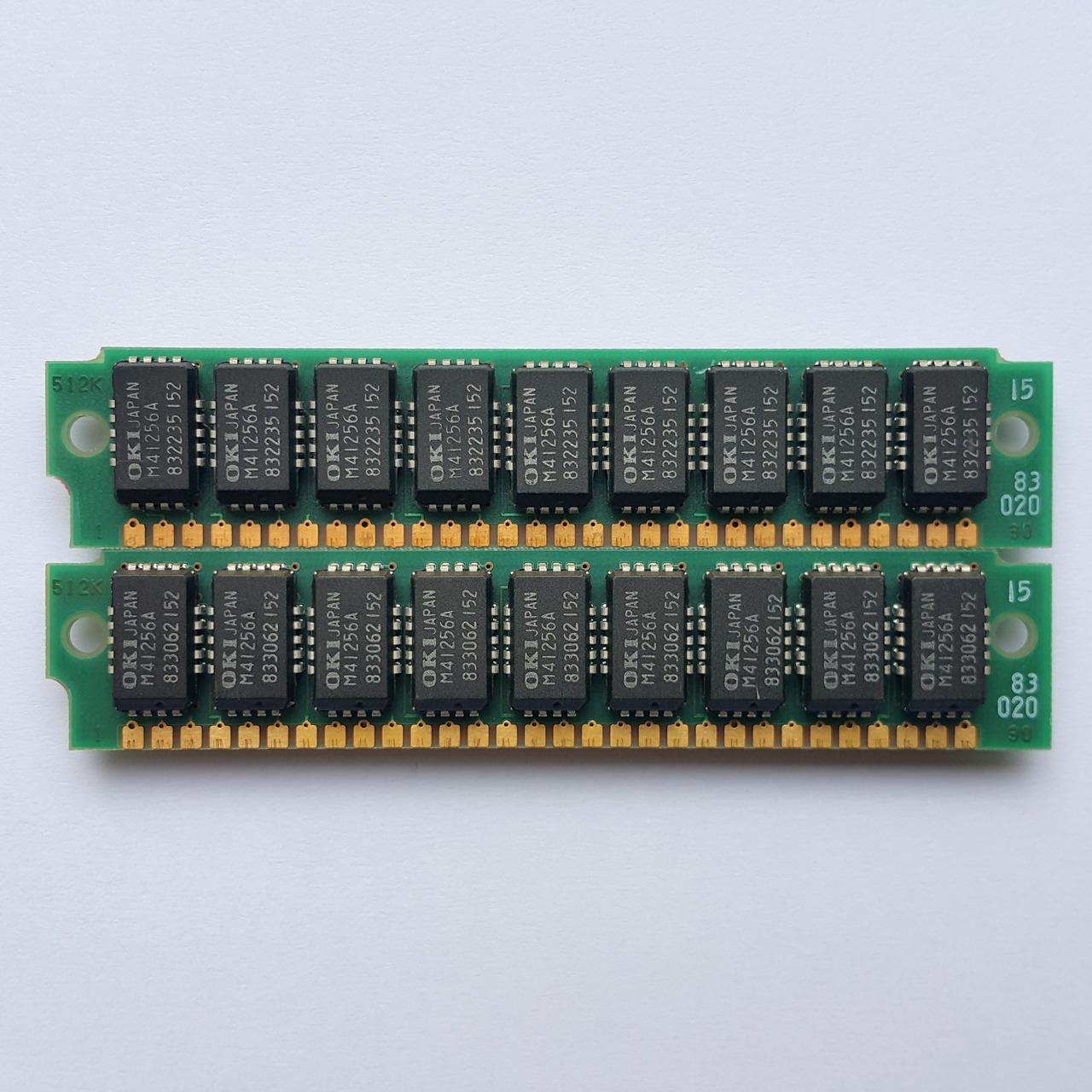 جفت رم نایاب دو طرف چیپ 30پین 512KB SIMM RAM