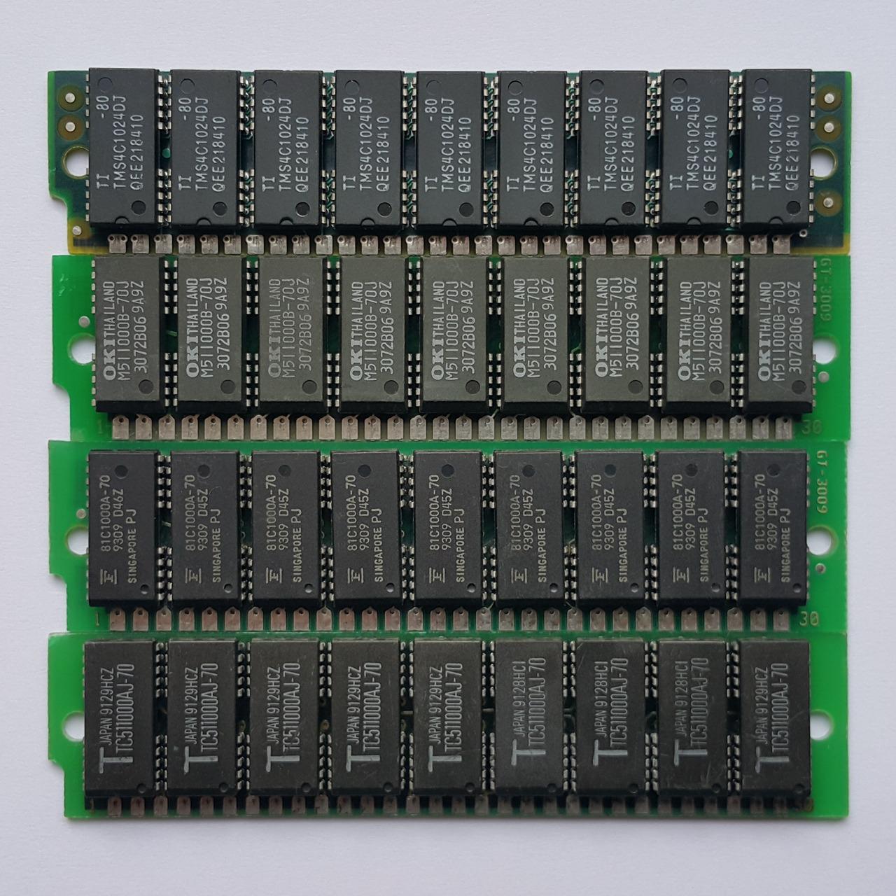 رم قدیمی 30پین 9چیپ SIMM RAM یک عدد