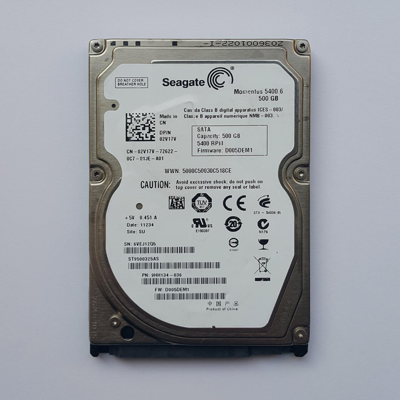 هارد لپ تاپ 500 گیگ Seagate 500GB SATA