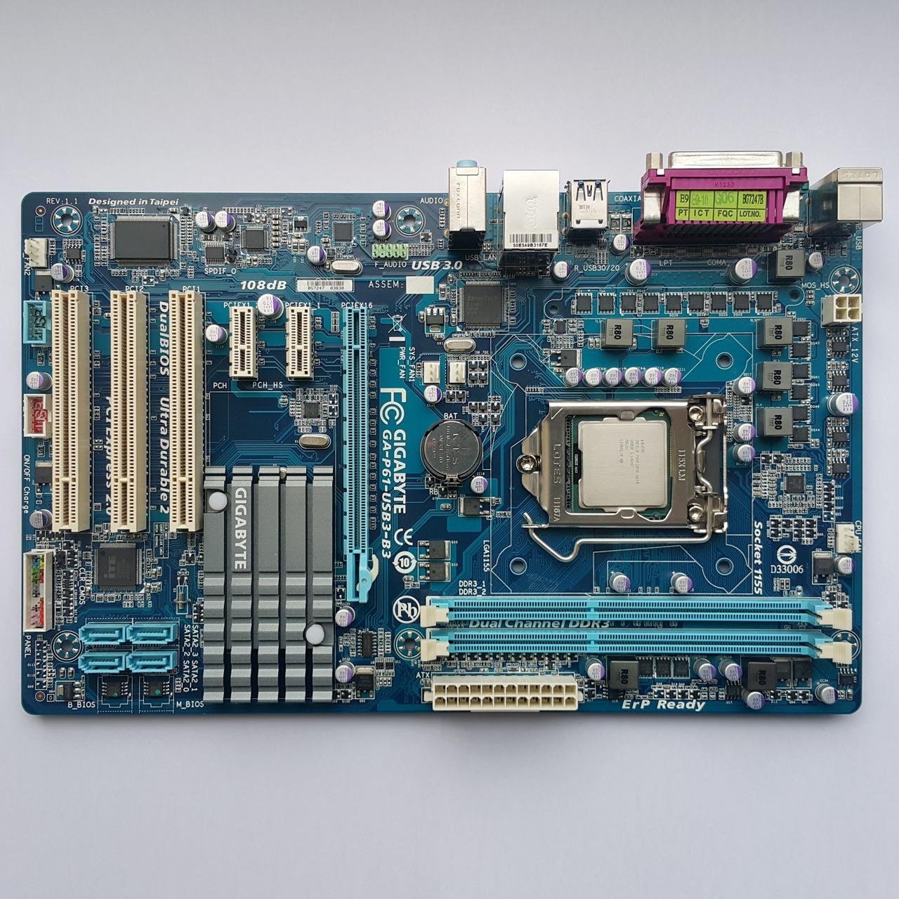 مادربرد Gigabyte P61 DDR3 USB3 G620 بدون پنل