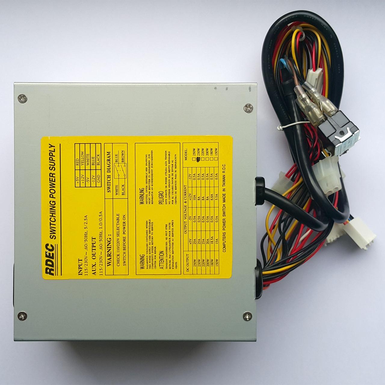 پاور قدیمی کلید دار 230 وات RDEC AT Power Supply