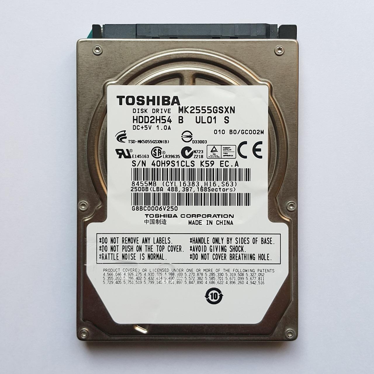 هارد لپ تاپ 250 گیگ 2.5 اینچ Toshiba SATA 250GB