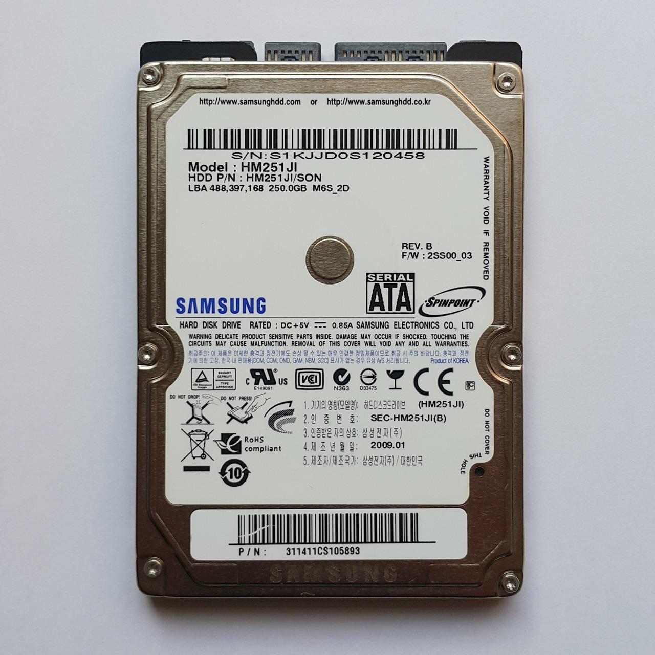 هارد لپ تاپ 250 گیگ 2.5 اینچ Samsung SATA 250GB