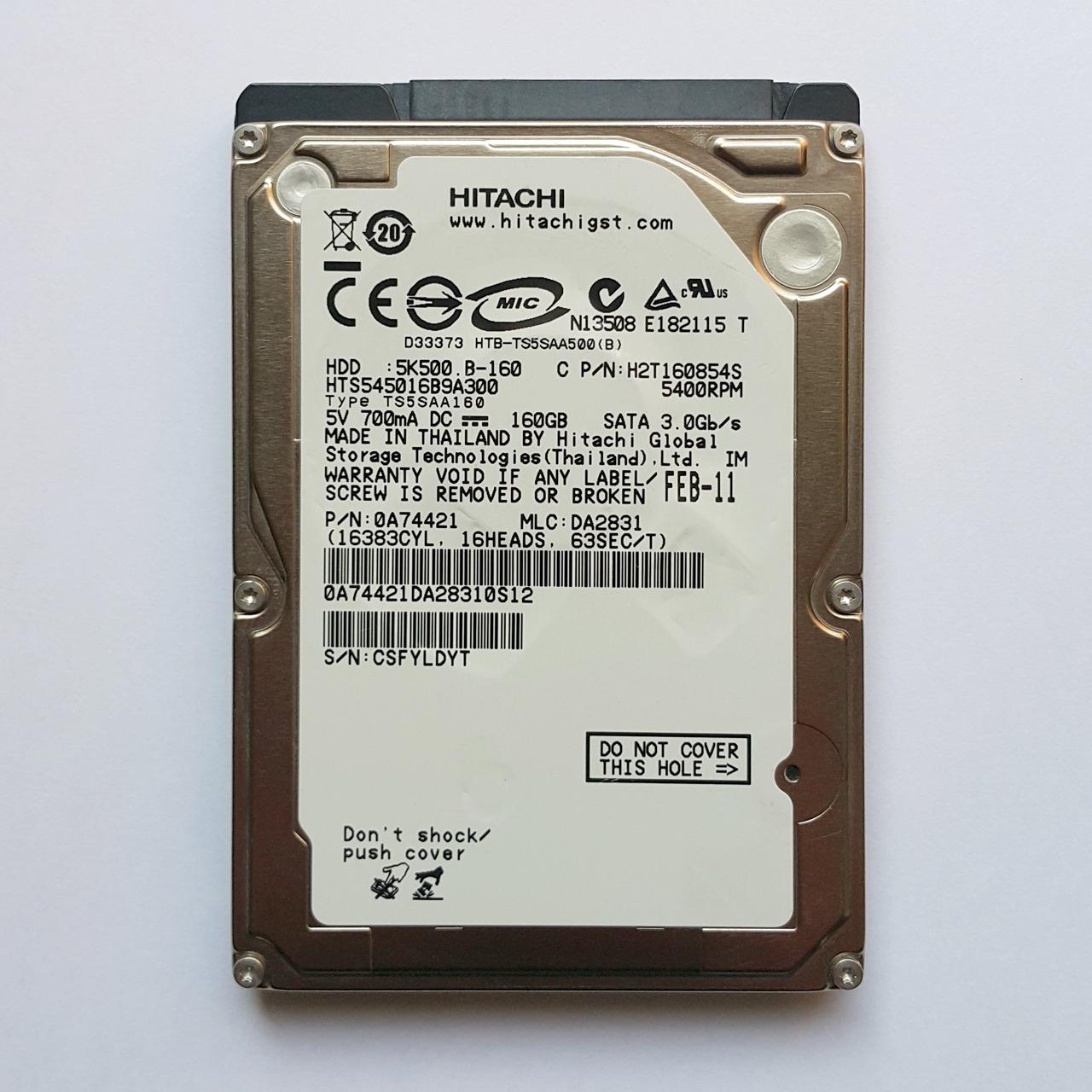 هارد لپ تاپ 160 گیگ 2.5 اینچ Hitachi SATA 160GB