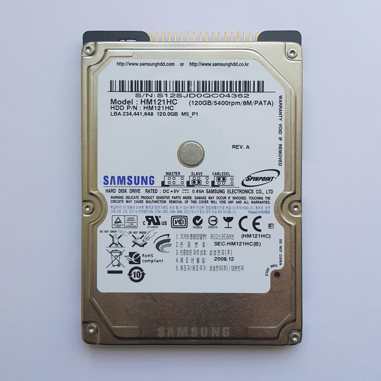 هارد لپ تاپ 44 پین 2.5 اینچ Samsung IDE 120GB