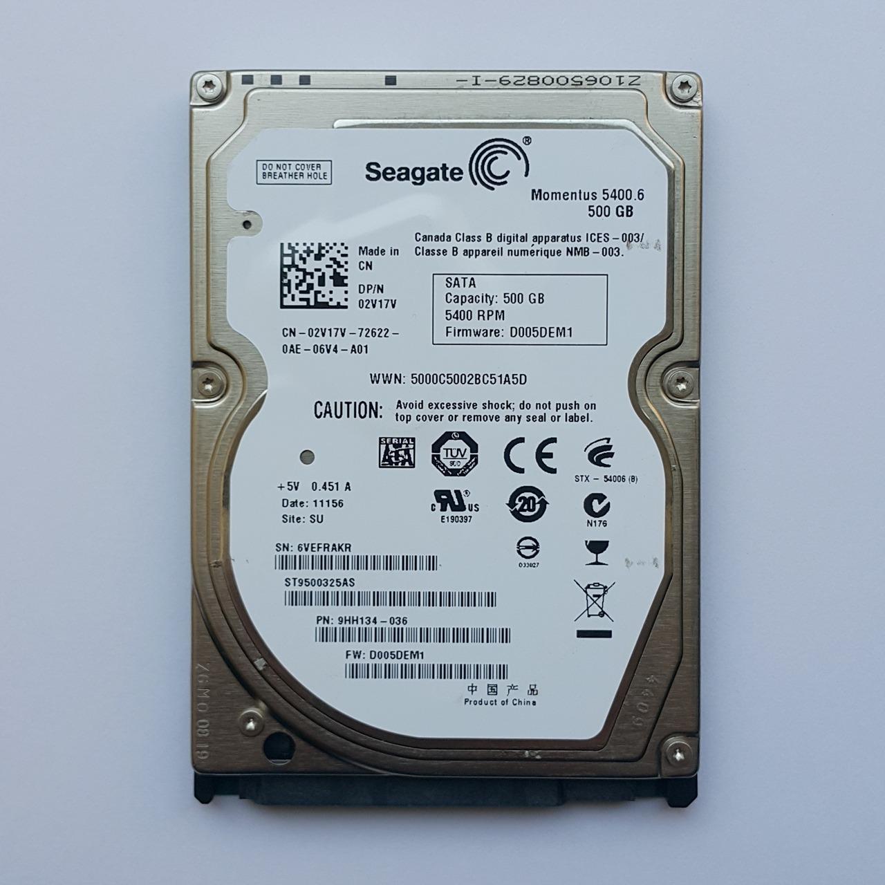 هارد لپ تاپ 500 گیگ Seagate 500GB سلامت 92