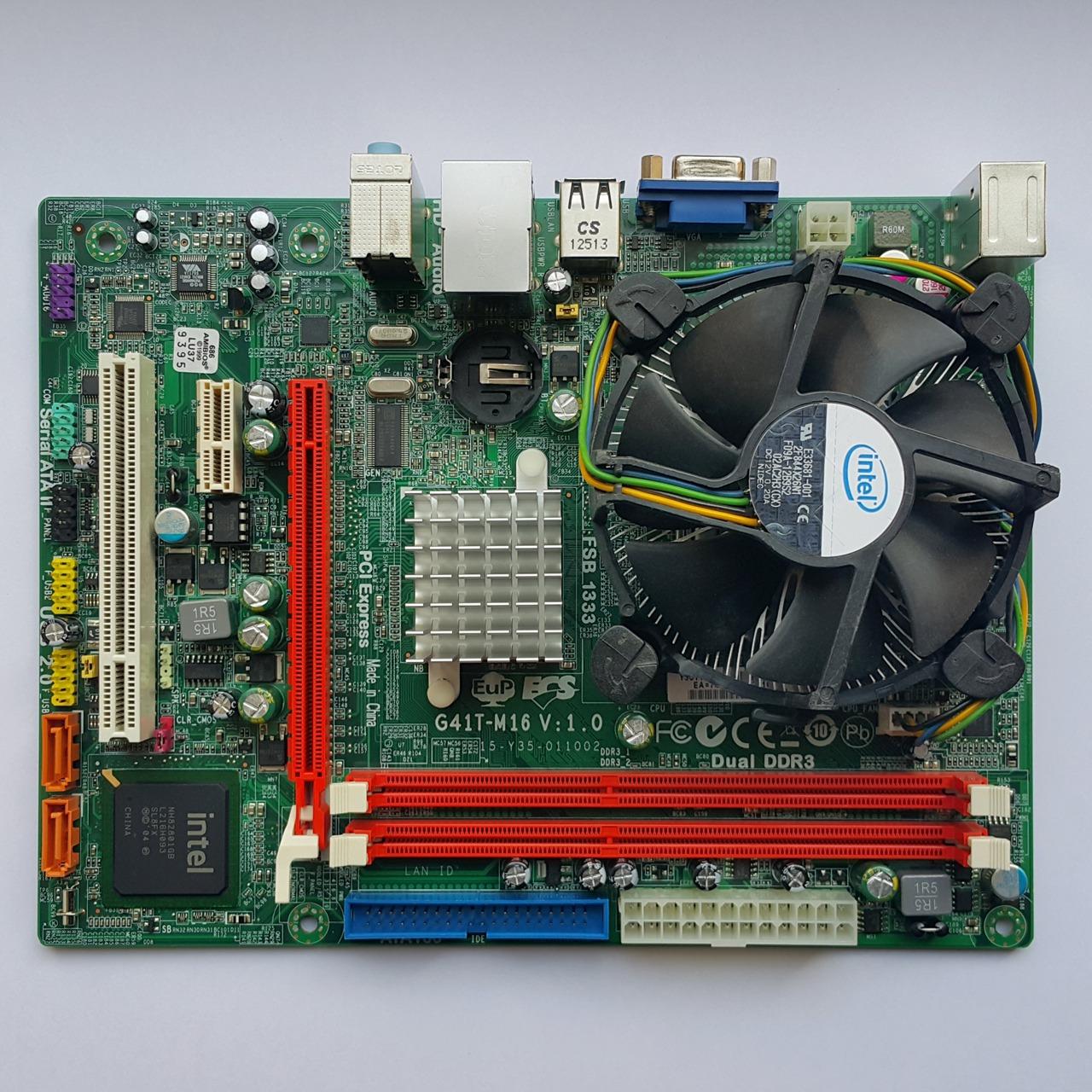 باندل مادربرد ECS G41 DDR3 VGA با E7600 و فن