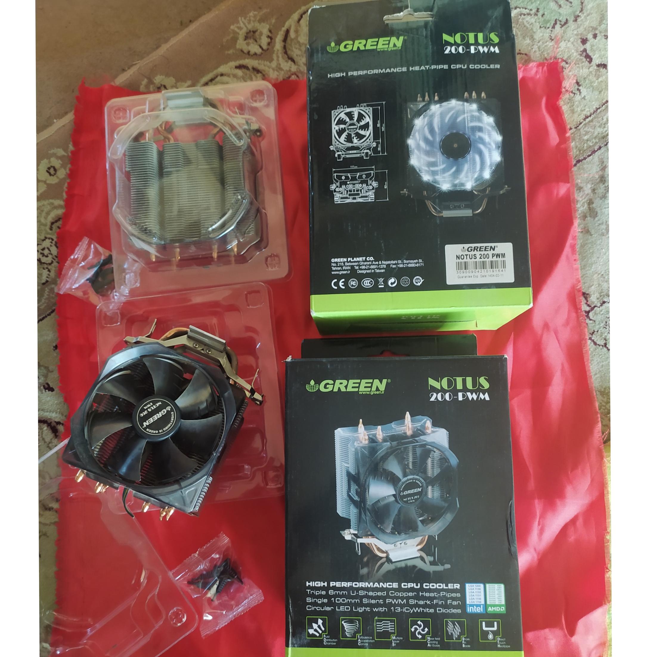 دو عدد هیت سینک فن گرین یکیش فن ندارد