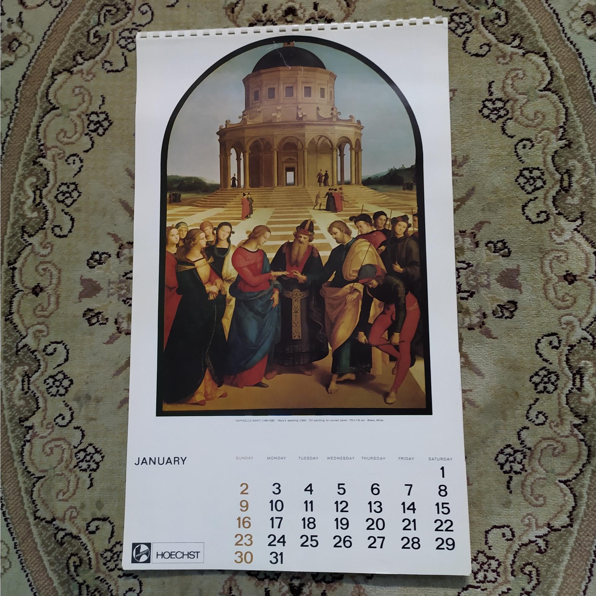 تقویم دیواری آنتیک 1972