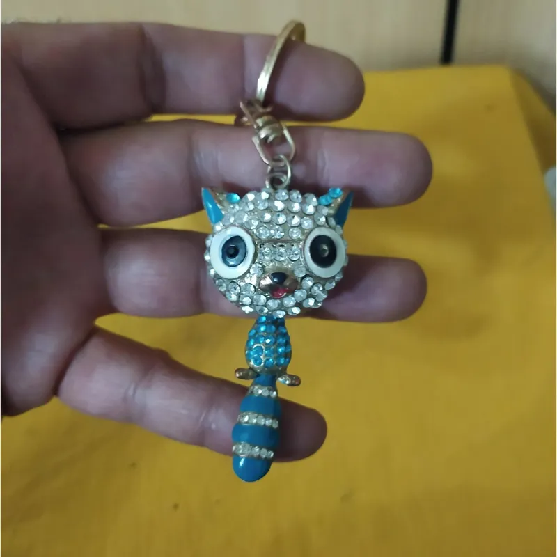 سرکلیدی فلزی نگین دار گربه