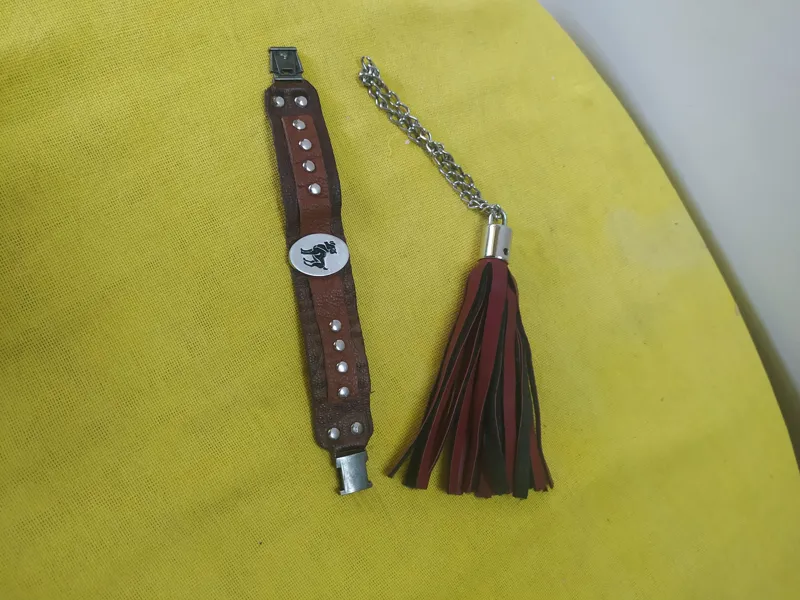 دستبند چرمی نقش قوچ